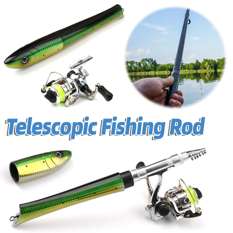 Penn Reel Fierce - 携帯用魚型釣り竿とリール付き伸縮式ミニポケットペン釣り竿、リール付きトラベル釣り竿、男性へのギフト