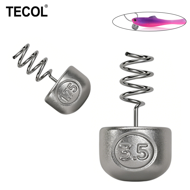 Fishing Equipment Lures - TECOL 1G 1.75G 2.7G 3.5G スパイラルスプリングインサートリードロックピンシンカーウェイト