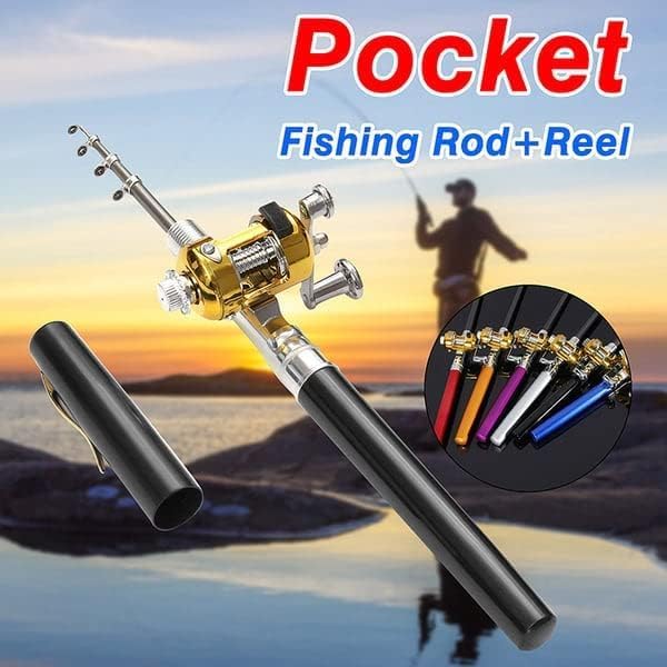 Penn Reel Fierce - ペン型釣り竿とリールのコンボ、ポケットサイズのミニ折りたたみ式ペン釣り竿、超軽量伸縮式、川、湖、貯水池用