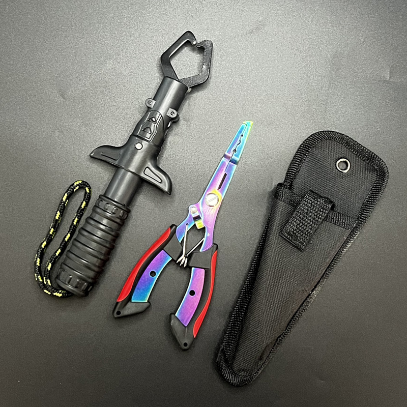 Fishing Equipment Warehouse - 釣り用プライヤーとグリッパーセット、魚の口掴み器、釣り用プライヤー、フックリムーバー、アイスフィッシング用スプリットリングプライヤー付き