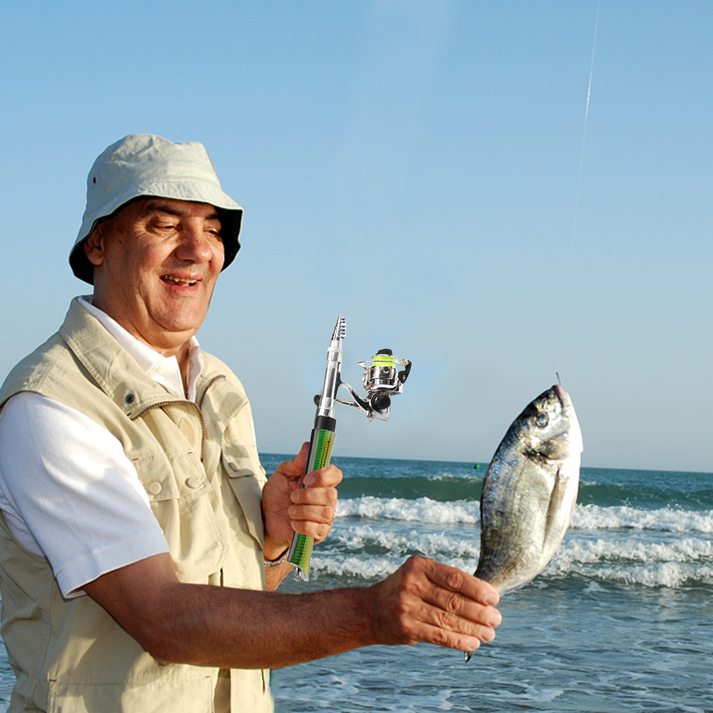 ポータブル魚型釣り竿リールコンボ伸縮式ミニポケットペン旅行釣 - Penn Reel Fierce のレビューと価格