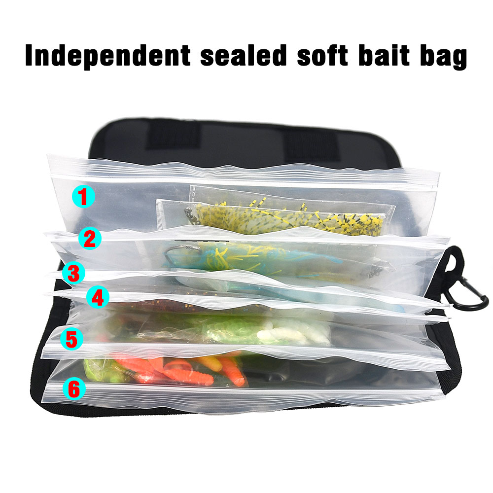 新しい釣りルアー収納ハンドバッグ防水餌袋釣具バッグカラビナ付 - Fishing Equipment Lures のレビューと価格